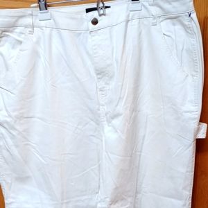 Forever 21+ Plus Size Ivory Denim Ankle-Cut  Cargo Pants NWT! Size 2X